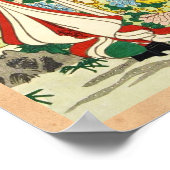 Klassieke  ukiyo-e geisha met paraplu poster (Hoek)