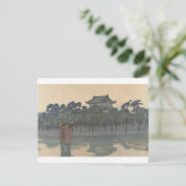 Klassieke  Ukiyo-e Japanse Rainy Scenery Art Briefkaart (Staand voorkant)