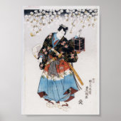 Klassieke Ukiyo-e Samurai Old Scroll Print (Voorkant)
