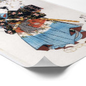Klassieke Ukiyo-e Samurai Old Scroll Print (Hoek)