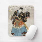 Klassieke  ukiyo-e samurai oude rolkunst muismat (Met muis)