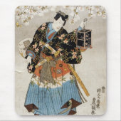 Klassieke  ukiyo-e samurai oude rolkunst muismat (Voorkant)