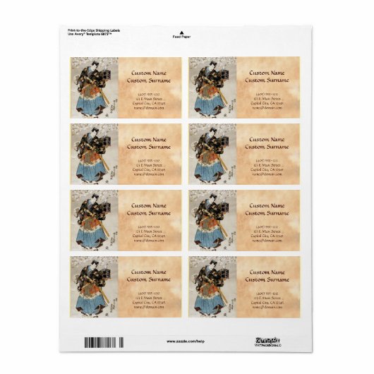 Klassieke ukiyo-e samurai oude rolverf etiket (Full Sheet)