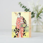 Klassieke ukiyo-e traditionele Japanse Samurai-kun Briefkaart (Staand voorkant)