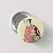 Klassieke ukiyo-e traditionele Japanse Samurai-kun Ronde Button 3,2 Cm (Voorkant /achterkant)