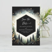 Klassieke unieke Enchanted Forest bruiloft Save The Date (Staand voorkant)