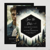 Klassieke unieke Enchanted Forest bruiloft Save The Date (Voorkant / Achterkant)