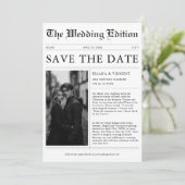 Klassieke  Unieke Fotokrant Trouwen Save The Date (Staand voorkant)