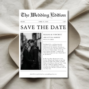 Klassieke Unieke Fotokrant Trouwen Save The Date
