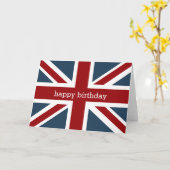 Klassieke Union Jack Flag Happy Birthday 2 Kaart (Gele Bloem)