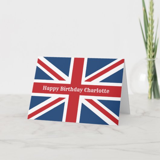 Klassieke Union Jack Flag Happy Birthday Kaart (Voorkant)