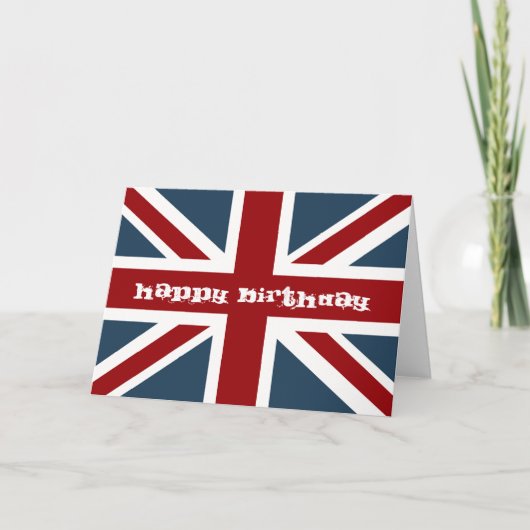 Klassieke Union Jack Flag Happy Birthday Kaart (Voorkant)