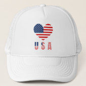 Klassieke USA Heart Flag Trucker Hat met Mesh Back Trucker Pet (Voorkant)
