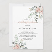 Klassieke ustroze roze roze bruine bruiloft kaart (Voorkant)