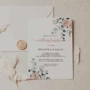 Klassieke ustroze roze roze bruine bruiloft kaart