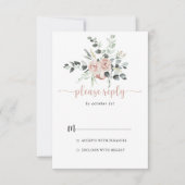 Klassieke ustroze roze roze kalligrafie RSVP (Voorkant)