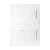 Klassieke usty Blue Wedding Invitation Belly Band Uitnodigingen Wikkel (Voorkant Voorbeeld)