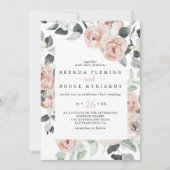 Klassieke usty roze roze Casual bruiloft Kaart (Voorkant)