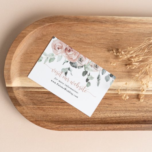 Klassieke usty roze roze website voor bruiloft informatiekaartje