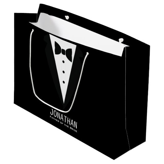 Klassieke vader van de bruid bruiloft Tuxedo Groot Cadeauzakje (Voorkant Gekanteld)