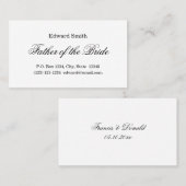 Klassieke Vader van de Bruid Visitekaartjes (Voorkant / Achterkant)