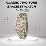 Klassieke vaders Dag Foto Persoonlijk Bericht Wa Horloge<br><div class="desc">Viel de vaders in je leven deze dag door hen een klassiek,  gepersonaliseerd goud en zilver horloge te geven met een plek om je eigen foto te maken. Dit klassieke cadeau van Vaderdag biedt aangepaste personalisatie met een plek om tekst voor je speciale vader te plaatsen.</div>