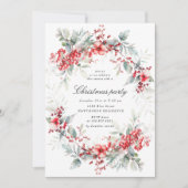 Klassieke vakantie bessen Kerstfeest Kaart (Voorkant)