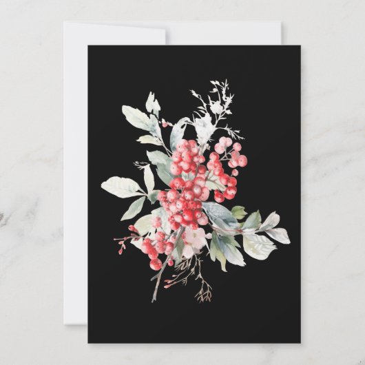 Klassieke vakantie bessen Kerstfeest Kaart (Achterkant)