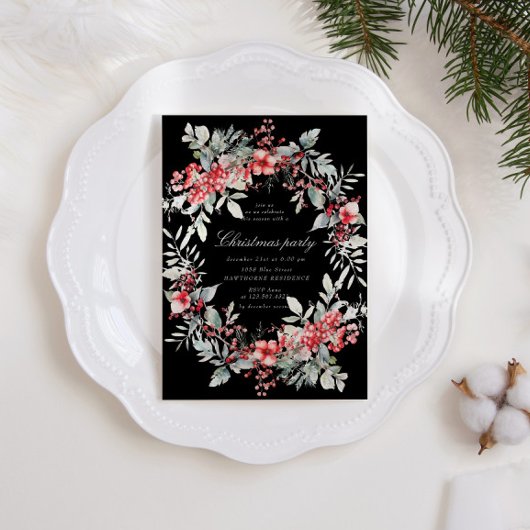 Klassieke vakantie bessen Kerstfeest Kaart