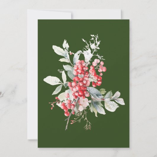 Klassieke vakantie bessen Kerstfeest Kaart (Achterkant)