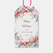 Klassieke vakantie bessen Monogram cadeau Labels Cadeaulabel (Voorkant)