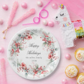 Klassieke vakantie bessen Monogram Papieren Bordje (Feest)