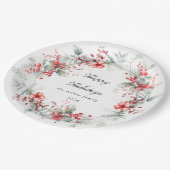 Klassieke vakantie bessen Monogram Papieren Bordje (Gekanteld)