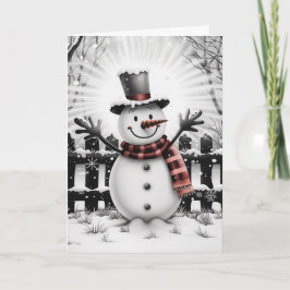Klassieke Vakantie Cheer Snowman Feestdagen Kaart