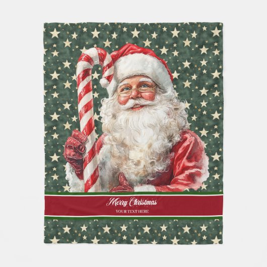Klassieke Vakantie Deken Santa Claus Candy Cane (Voorkant)