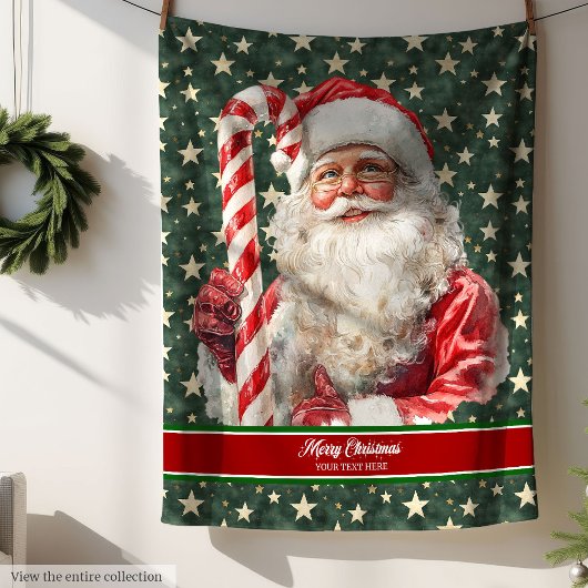 Klassieke Vakantie Deken Santa Claus Candy Cane