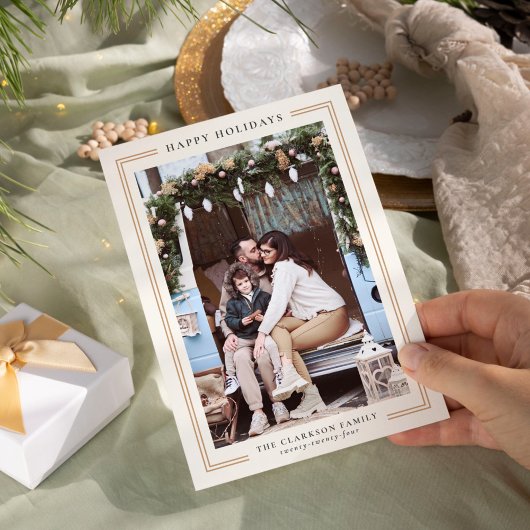 Klassieke vakantie fotokaart feestdagenkaart