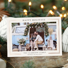 Klassieke vakantie fotokaart folie feestdagenkaart
