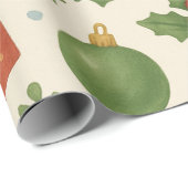 Klassieke  vakantie grillige Boho Floral Pine Cadeaupapier (Rol Hoek)