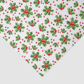 Klassieke vakantie Holly Tree bladeren bessen patr Tissuepapier (Detail)