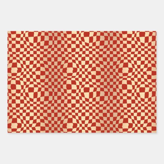 Klassieke vakantie patronen rood groen en goud inpakpapier vel