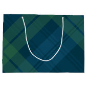 Klassieke vakantie plaid blauw groen Kerstmis Groot Cadeauzakje (Achterkant)