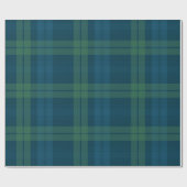 Klassieke vakantie plaid bold marine groene tartan cadeaupapier (Vlak)