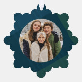 Klassieke vakantie plaid eenvoudige twee foto Kers Ornament Kaart (Achterkant)