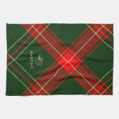 Klassieke Vakantie Plaid Familienaam Kerstmis Theedoek (Horizontaal)