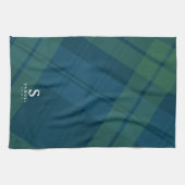 Klassieke vakantie plaid gepersonaliseerde kerst theedoek (Horizontaal)