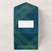 Klassieke vakantie plaid Kerstmis collage trifold All In One Uitnodiging (Buitenkant)