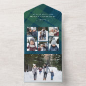 Klassieke vakantie plaid Kerstmis collage trifold All In One Uitnodiging (Binnen)