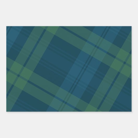 Klassieke vakantie plaid marine groene kerst inpakpapier vel (Voorkant 2)