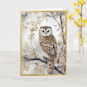 Klassieke vakantie uil bos kaart (Gele Bloem)